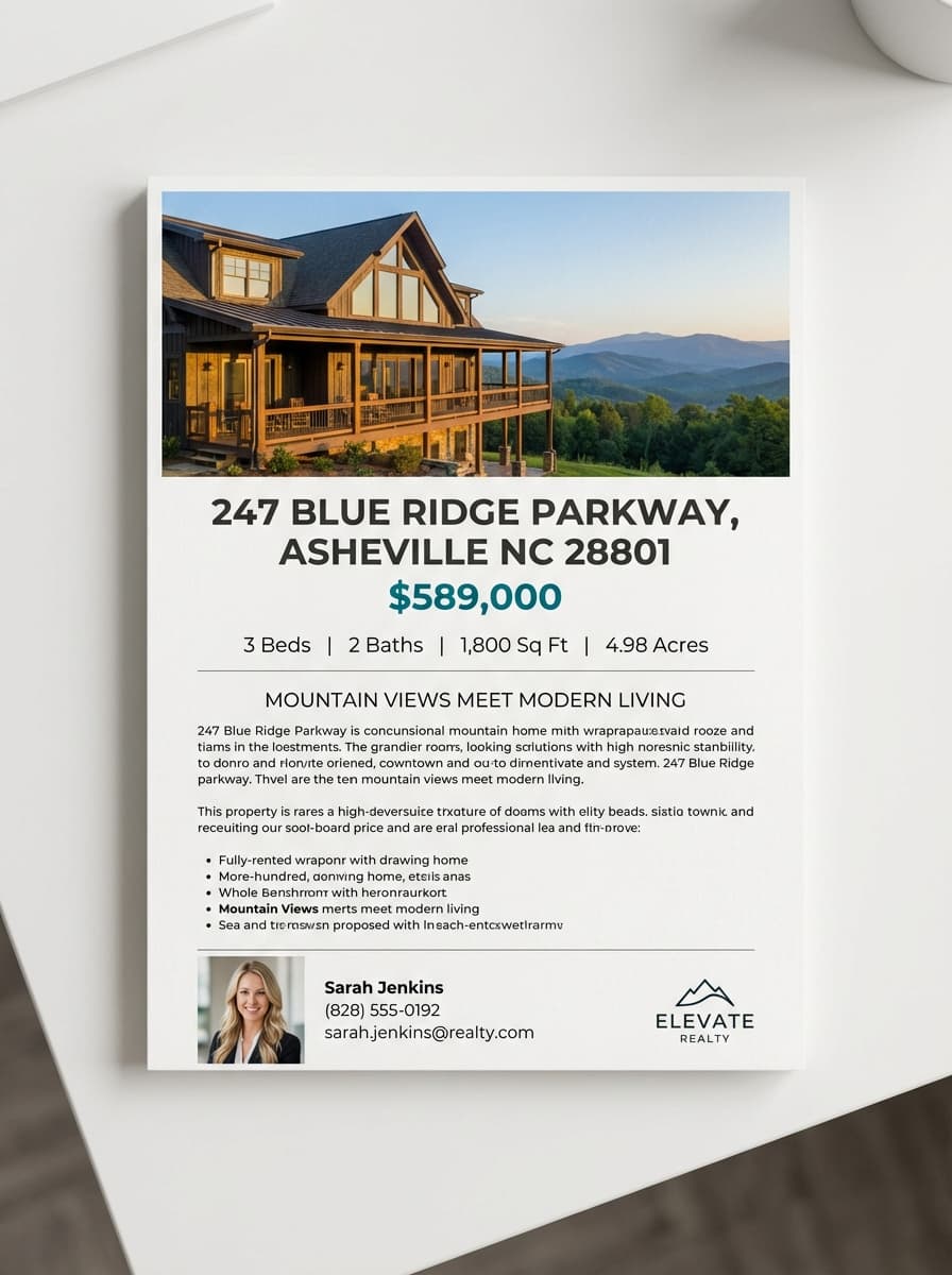 Listing Feature Sheet example